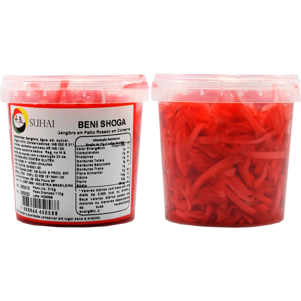 Beni Shoga Gengibre Palito Rosa 110g Suhai